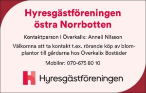 Information från Hyresgästföreningen i Östra Norrbotten angående köp av blomplantor